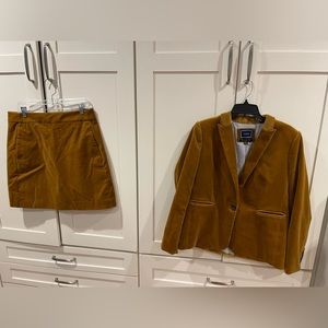 J Crew velvet blazer and skirt size 12